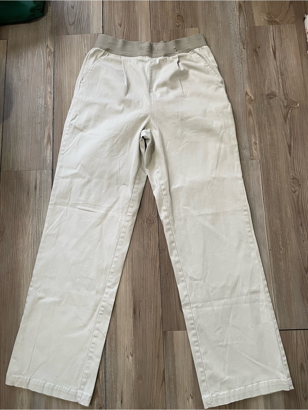 Fear of God ESSENTIALS Beige Wide Leg Trousers (small nip on waist band) see pic - Picture 2 of 12